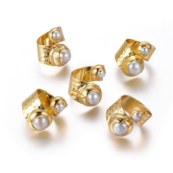 Adjustable Pearl Cuff Finger Rings