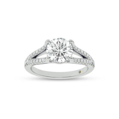 Delhi Split Shank Round Lab Grown Diamond Engagement Ring | 10K White Gold 3 3/4 CT. TW.