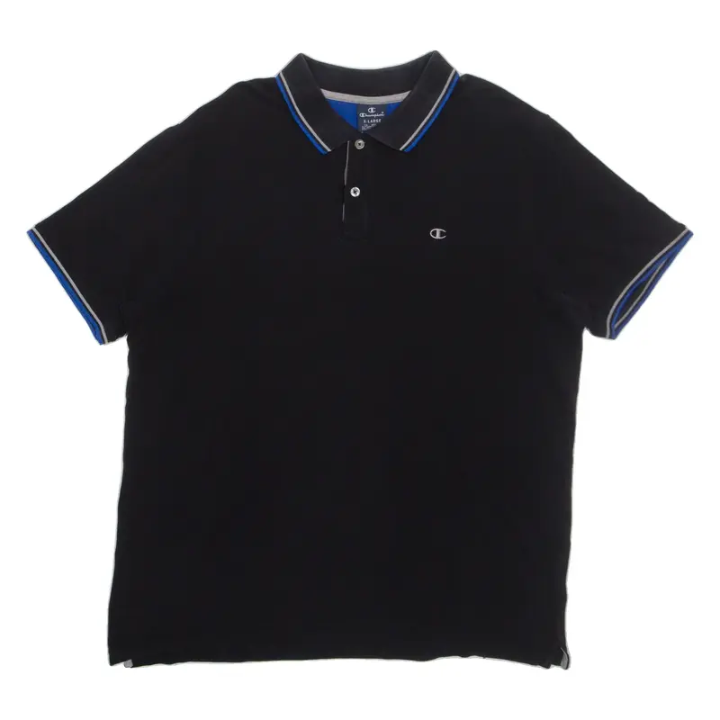 CHAMPION Mens Polo Shirt Black XL