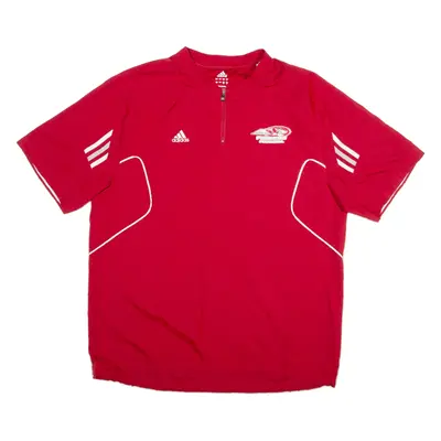 ADIDAS Fishers Football Mens Sweatshirt Red 1/4 Zip L
