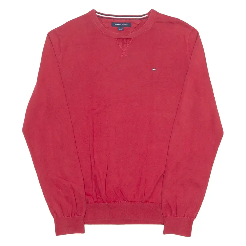 TOMMY HILFIGER Mens Jumper Red Tight Knit M