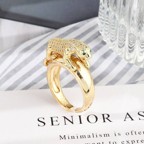 Brass Micro Pave Clear Cubic Zirconia Cuff Rings for Women Men