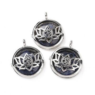 Natural Sodalite Locket Pendants