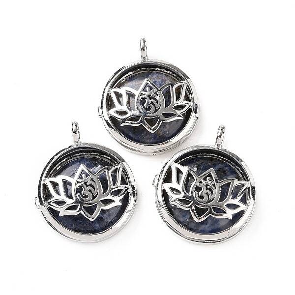 Natural Sodalite Locket Pendants