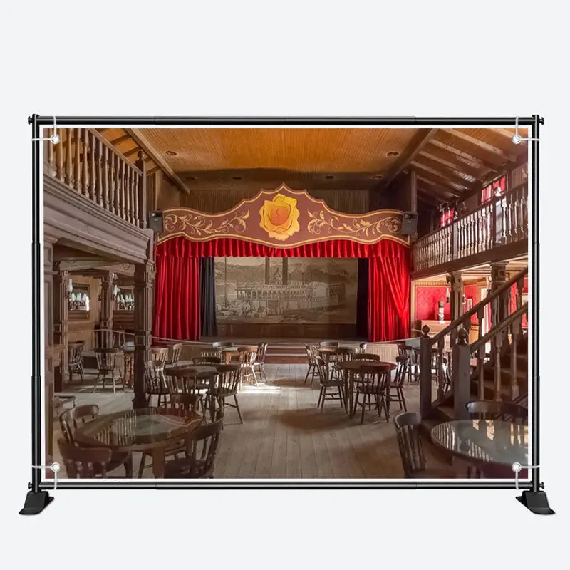 Vintage Hall Stage Curtain Architecture Backdrop - Aperturee