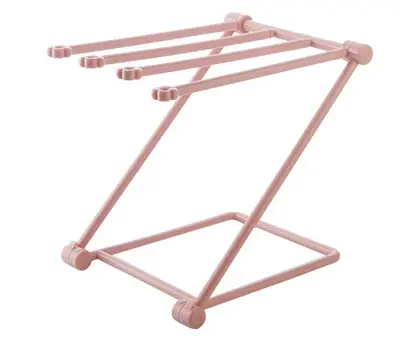 Foldable Dishcloth Shelf Kitchen Accessories Gadget Organizer | Color: Pink