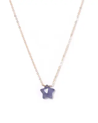 Star Necklace | Metal Color: Gold | Color: Lilac