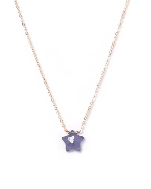 Star Necklace | Metal Color: Gold | Color: Lilac