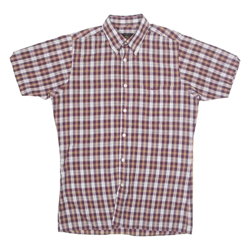 BEN SHERMAN Mens Shirt Maroon Check S