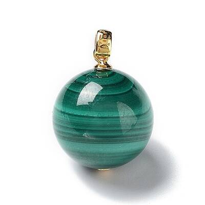 Natural Malachite Round Pendants