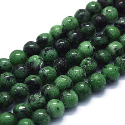 Natural Ruby in Zoisite Beads Strands