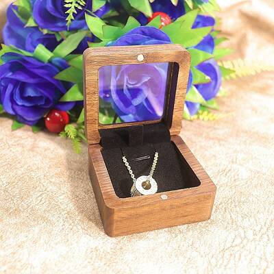 Wood Visible Window Pendant Storage Box