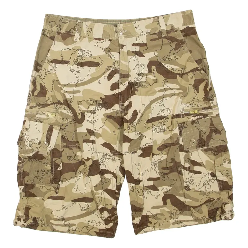 Mens Cargo Shorts Brown Camouflage M W34