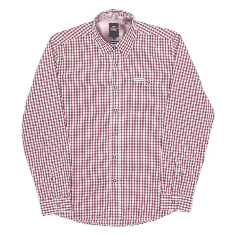 STOCKERPOINT Mens Shirt Maroon Gingham Long Sleeve L