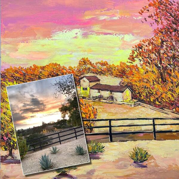 Original Nature Custom Portrait Colorful Vacation Home Oil Painting Abstract Country House Artwork | PAINTING FROM PHOTO #48