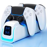 Ponkor PS5 Dual Controller Fast Charging Dock, Charge 2 Controllers Simultaneously, 6 RGB Modes, Overcharge Protection, Compa...