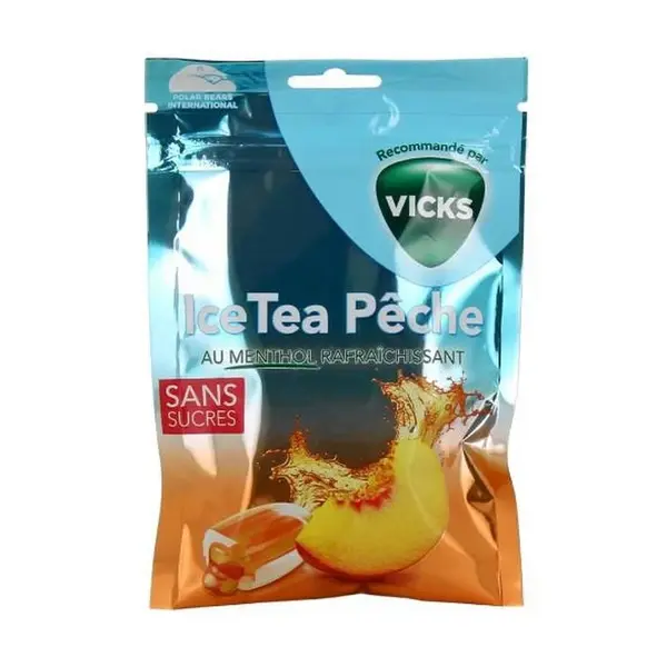 Vicks Sugar Free Peach Ice Tea Candy 17 Pieces