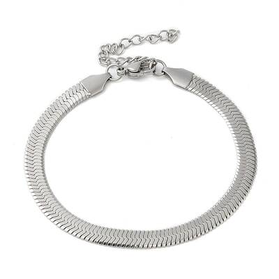 Non-Tarnish 304 Stainless Steel Herringbone Chain Bracelet for Men Women