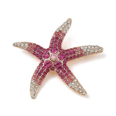 Starfish Alloy Rhinestone Sea Animal Brooches