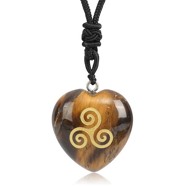 Saint Patrick's Day Natural Tiger Eye Pendant Necklaces