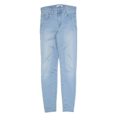 7 FOR ALL MANKIND High Waist Womens Jeans Blue Slim Skinny Stone Wash W24 L28