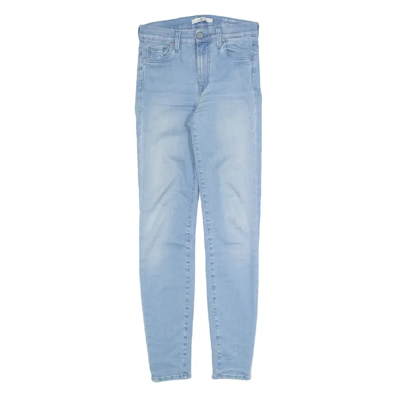 7 FOR ALL MANKIND High Waist Womens Jeans Blue Slim Skinny Stone Wash W24 L28