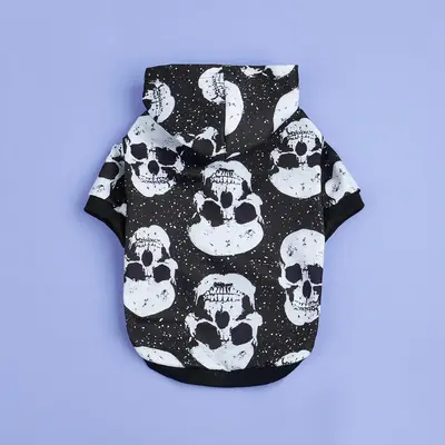 Dog Hoodie, Cute Skull Print Pet Clothes, Pet Clothing for Small Medium Dogs & Cats, Dog & Cat Clothing Supplies, Christmas G...