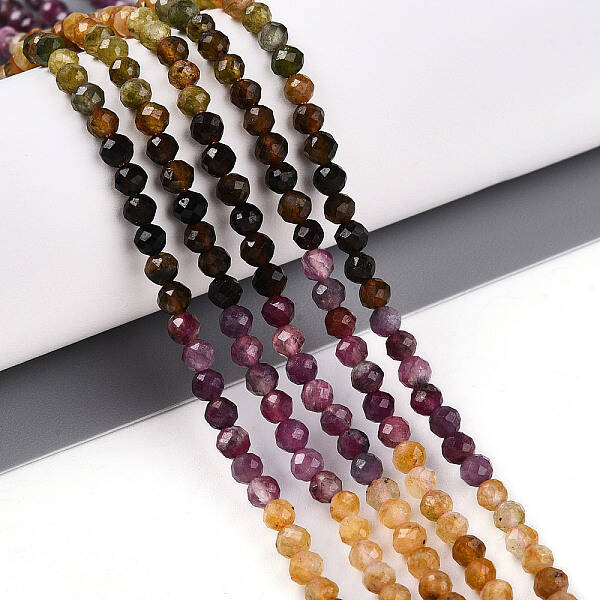 Gradient Color Natural Tourmaline Beads Strands