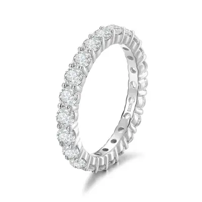 【#R8】Shining 925 Sterling Silver Synthetic Moissanite Ring Women's Jewelry Gifts Engagement Gifts Party Daily Fashion Jew...