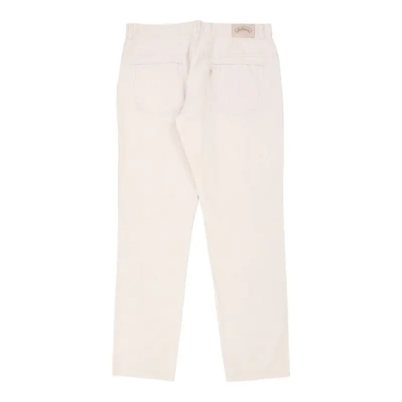 Les Copains Trousers - 37W 34L White Cotton