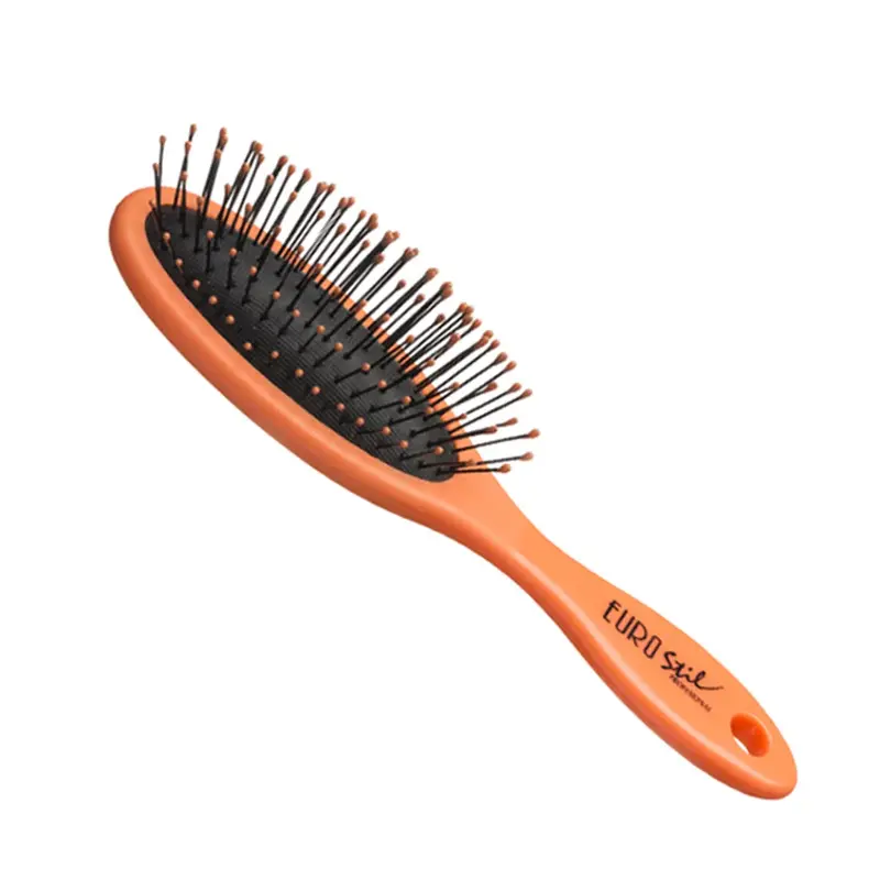 Eurostil Small Oval Brush Fluorescent Orange 1pc