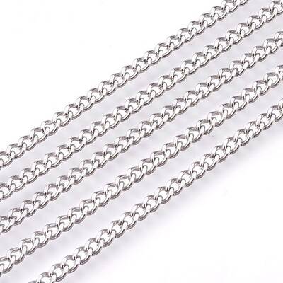 Non-Tarnish 3.28 Feet 201 Stainless Steel Curb Chains