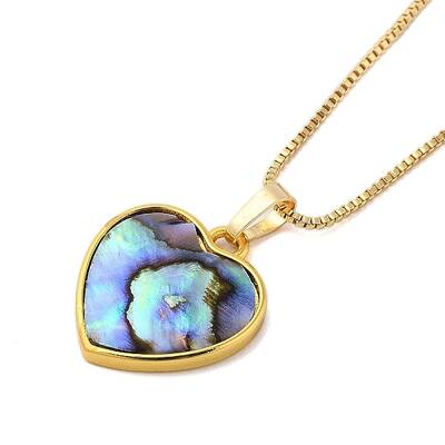 Rack Plating Natural Paua Shell Pendants Necklace