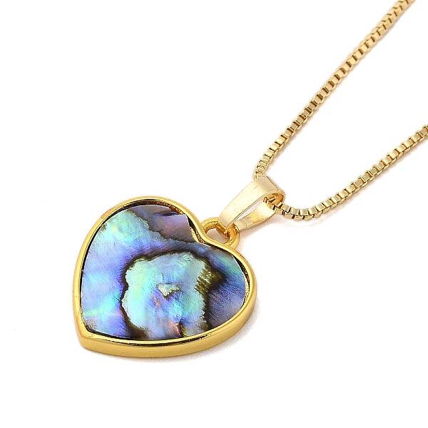 Rack Plating Natural Paua Shell Pendants Necklace