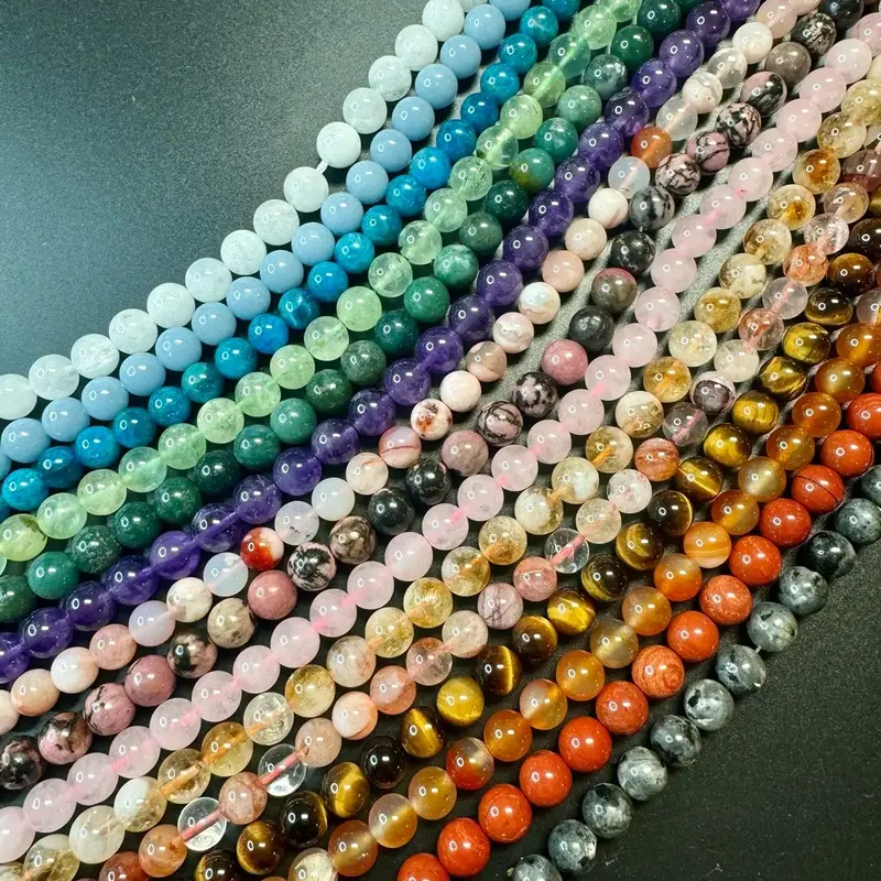 8mm Gemstone Bead - Round Crystal Bead - 16” Natural Gemstone Beads