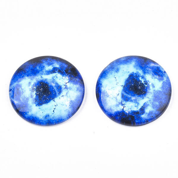 Starry Sky Pattern Printed Glass Cabochons