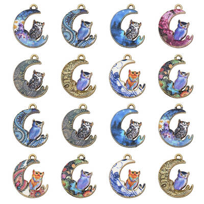 27Pcs 9 Styles Alloy Printed Pendants
