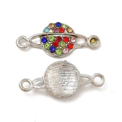 Alloy Connector Charms with Colorful Rhinestone