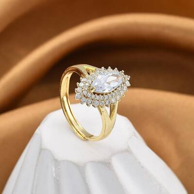 Adjustale Rack Plating Brass Micro Pave Clear Cubic Zirconia Finger Rings for Women