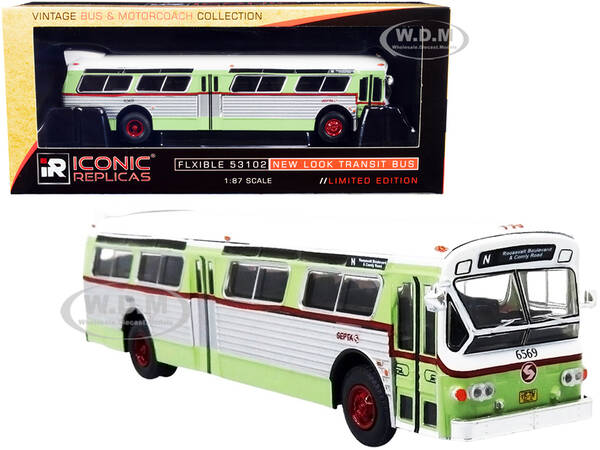 Flxible 53102 Transit Bus #N Roosevelt Blvd. & Comly Road SEPTA Philadelphia (Pennsylvania) Light Green and Silver with White...