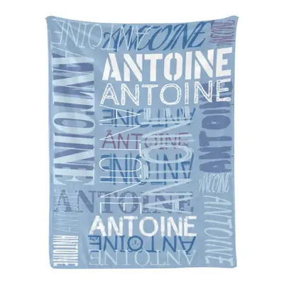 Personalized Light Blue Name Blanket Gift For Kid - Aperturee
