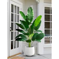 85-115cm Tropical Artificial Plants Large Fake Banana Tree Plastic Bird Of Paradise Plant Branch Big Size Palm Tree Leaves Fo...