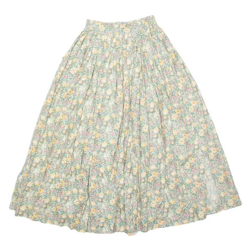 HAMMER Womens A-Line Skirt Green Long Floral XXS