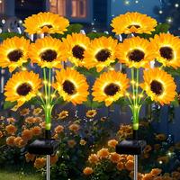 Solar Powered Sunflower Garden Stakes, Outdoor Decorative Light, LED Sunflower Light, Automatic on/Off Solar Decorative Light...