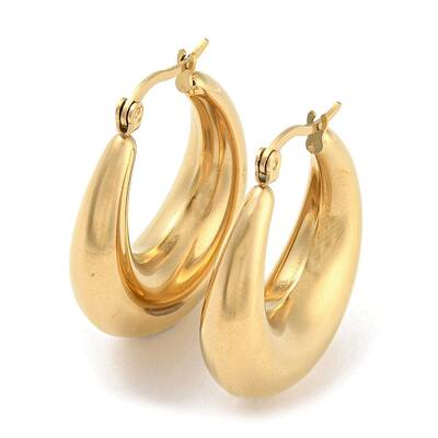 Ion Plating(IP) 304 Stainless Steel Hoop Earrings for Women