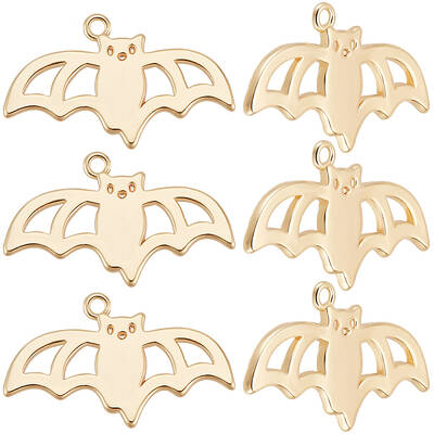 10Pcs Halloween Themed Brass Pendants
