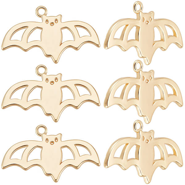 10Pcs Halloween Themed Brass Pendants