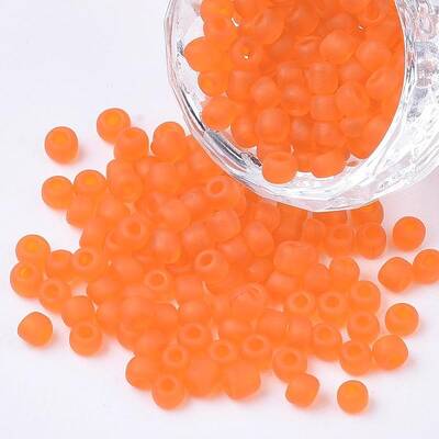 6/0 Frosted Round Glass Seed Beads