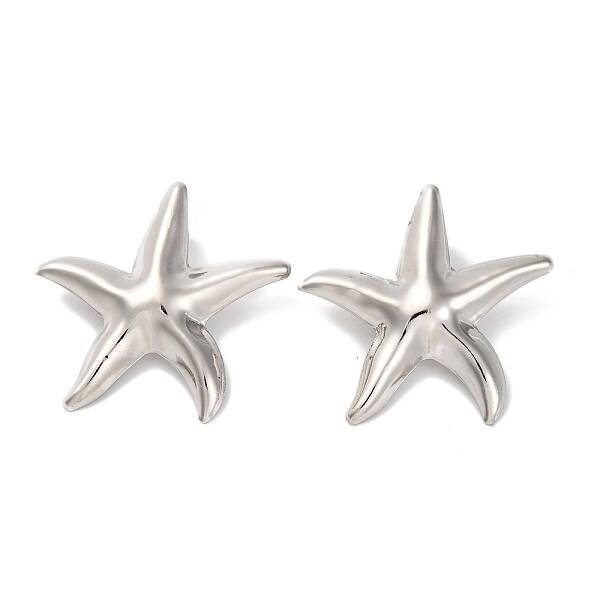 Alloy Starfish Stud Earrings for Women