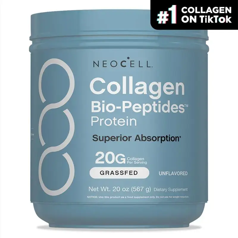 NeoCell Collagen Bio-Peptides Powder 20oz - Grassfed Protein Supplement - Advanced with 18 Essential Amino Acids